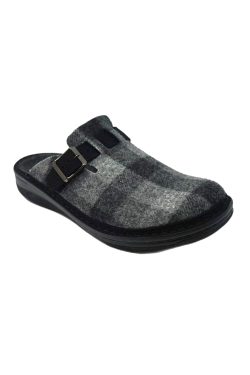 Kapcie BERKEMANN 05710-26 Mirko szary/krata